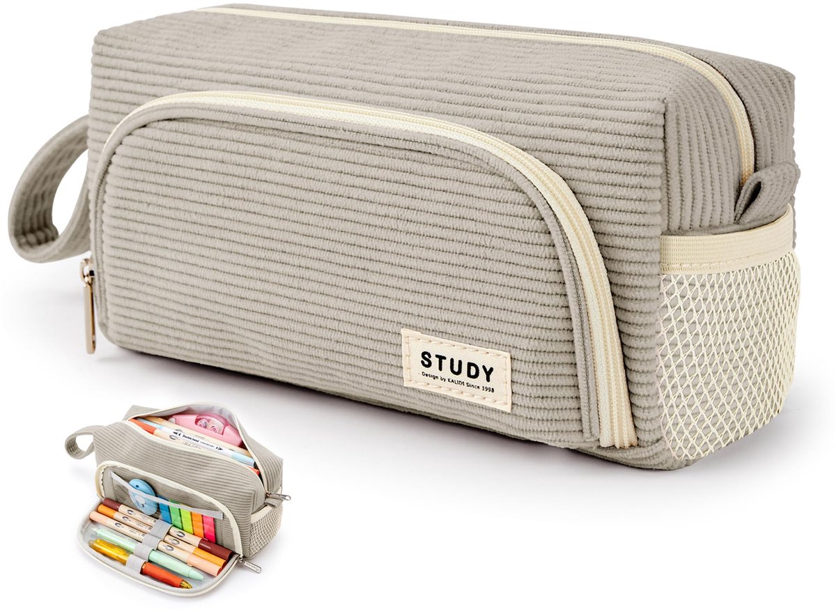 Etui Ribstof - Ruim Schrijfwaren Etui - Voor School, Studie & Kantoor