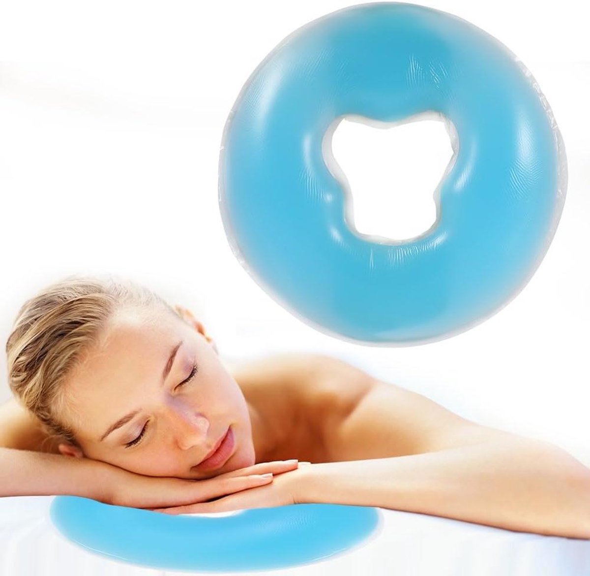 Zacht siliconen massage hoofdkussen voor schoonheidssalon of thuis - Blauw - Spa kussen voor ontspanning en comfort