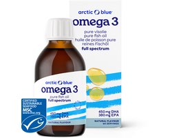 Arctic Blue Omega 3 Visolie Naturel - zonder smaak - MSC - 300 ml