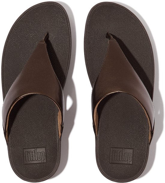 FitFlop Lulu - Chaussures à bout en cuir métallisé marron chocolat pour femme - Pointure 40
