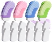Fournitures scolaires - Set de gommes à effacer - Gomme coulissante - Geen de traces ni de débris - Grande gomme blanche - Convient pour l'école, le bureau, le dessin, gomme à crayon pour enfants (violet + rose + vert + bleu + 12 recharges)