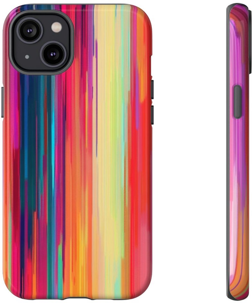 Levendige Verticale Kleurenstrepen Abstract – Telefoonhoesje Geschikt voor iPhone 14 Plus