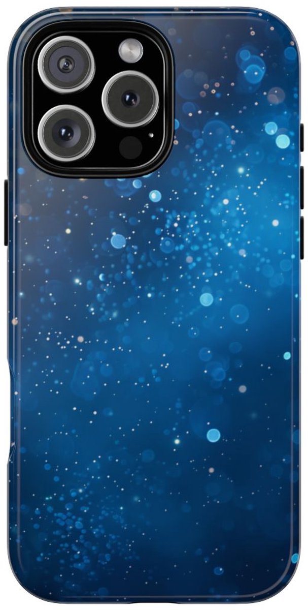 Diepblauwe Sprankelende Lichten – Telefoonhoesje Geschikt voor iPhone 16 Pro Max