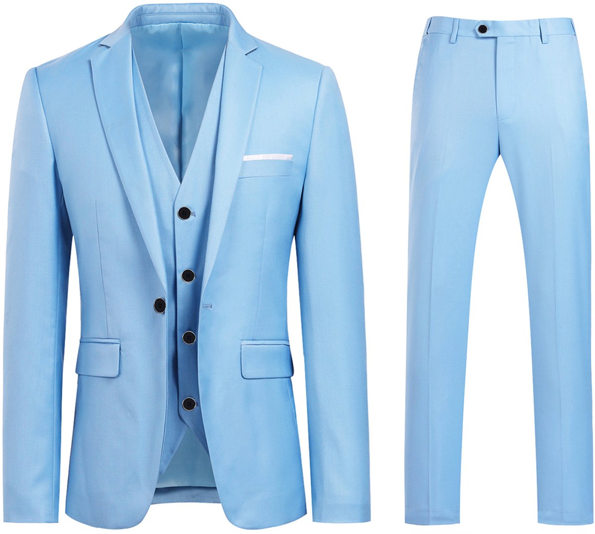 Allthemen Heren Slim Fit 3-delige Moderne Pakken - Herenpak Voor Zakelijke Bruiloften - XXL