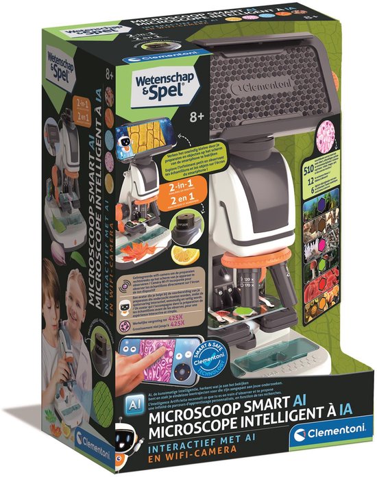 Clementoni - Microscoop met Smart AI en WiFi Camera - Educatief Speelgoed voor Kinderen - Vanaf 8 jaar