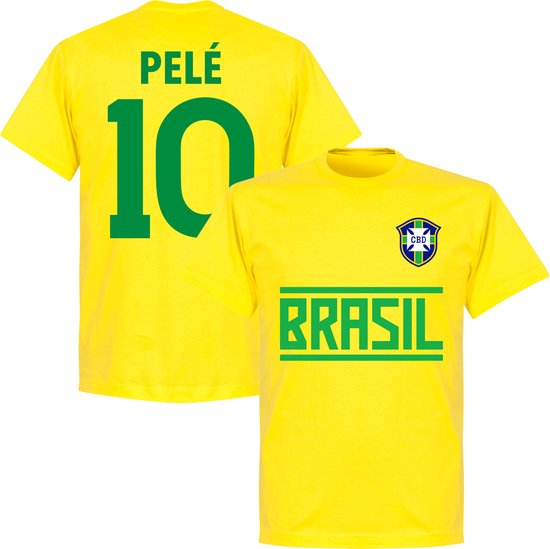 Brazilië Pelé 10 Team T-shirt - Geel - L