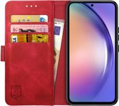 Rosso Element Book Case Wallet Hoesje Geschikt voor Samsung Galaxy A54 | Portemonnee | 3 Pasjes | Magneetsluiting | Stand Functie | Rood