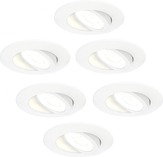 Paulmann 99924 Kit De 10 Spots Encastrés LED Calla - 6,5W IP65 Gradables, Blanc Dépoli 4000K