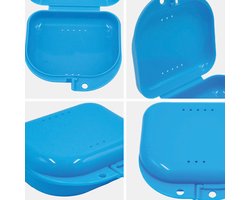 Beugelbakje - Gebitsbakje - Hockeybitje - Sportbitje - Makkelijk mee te nemen - Diepte 2,5 cm - Makkelijk op te bergen – Orthodontie – Nachtbeugel - Uitneembaar gebit – Hygiënisch - Bruikbaar voor jong en oud - blauw
