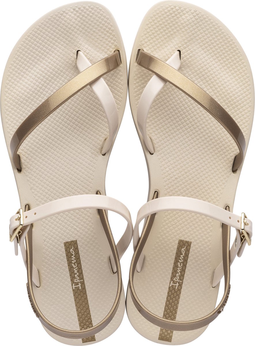 Fashion Sandal Slippers Dames Beige/Gold - Maat 41/42 | bol.com