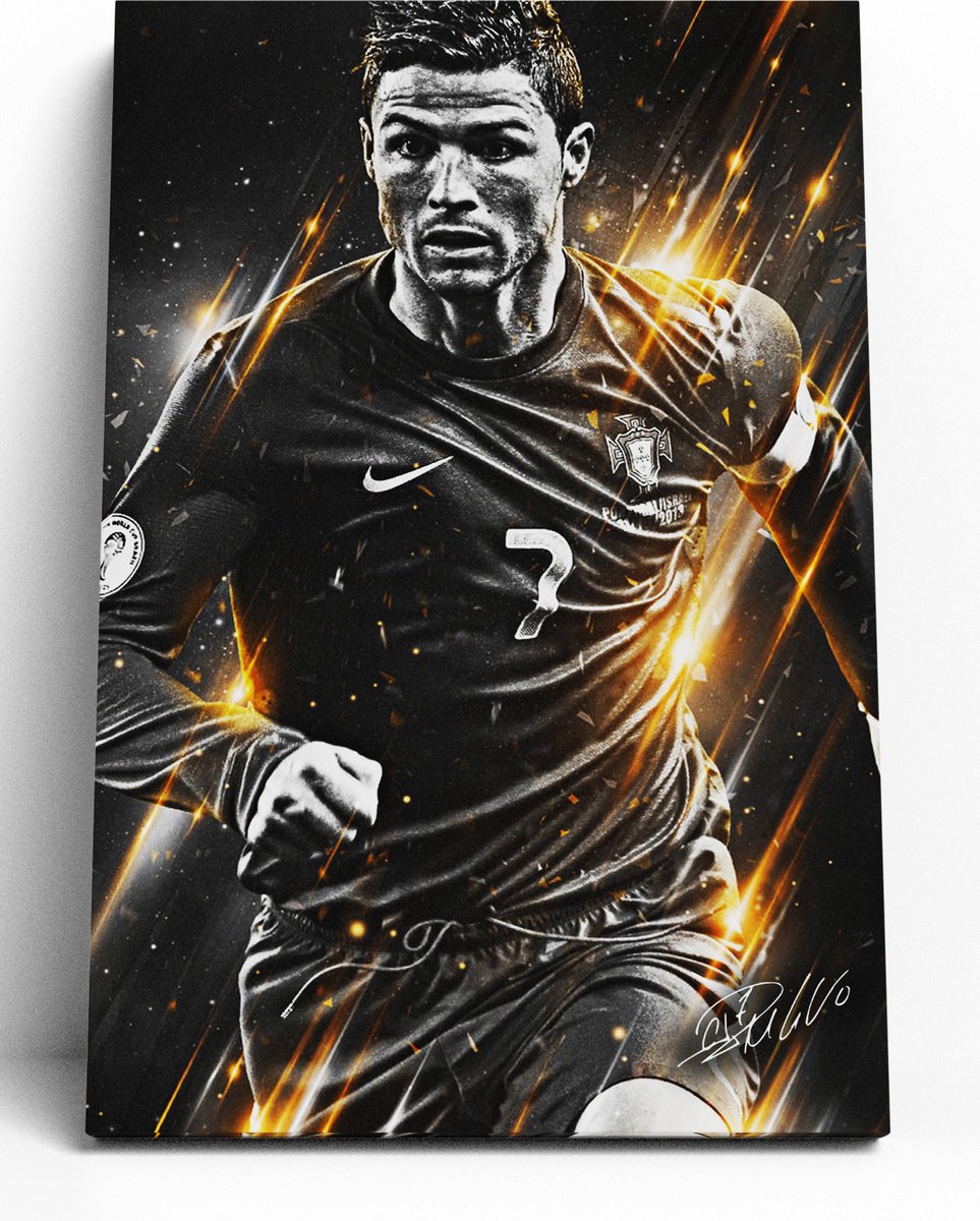 ✓ CR7 • Cristiano Ronaldo 3 Toile 90x60 cm • Impression photo sur toile  peinture (