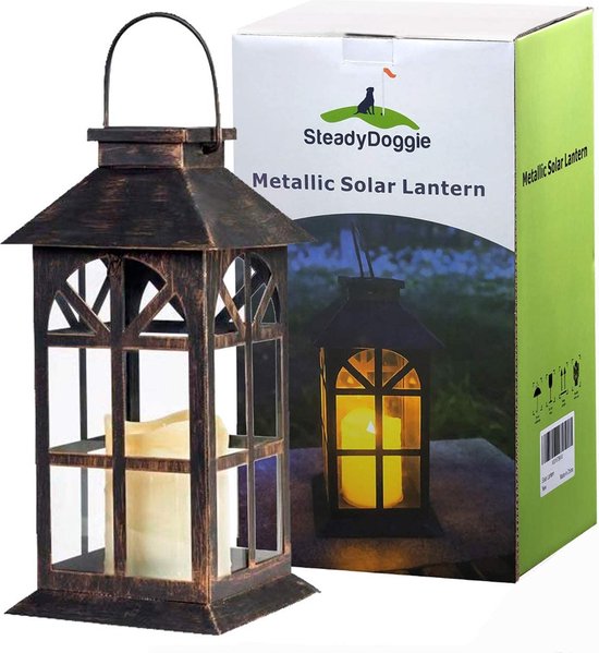 Steadydoggie® Solar Lantaarn: Tafel- & hanglamp, antieke stijl,  weerbestendig,... | bol.com
