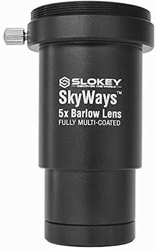 Slokey Discover The World® - Barlow 5X Pro met SkyWays lens: achromatisch, FMC-behandeld, anti-reflecterend, helder beeld. Compact, licht en sterk