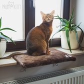 Pretty Kitty® Kattenvensterbed 32x41cm: Knus kattenbed voor vensterbank, Premium pluizig kattenbed voor raam, Wasbaar vensterbank bed