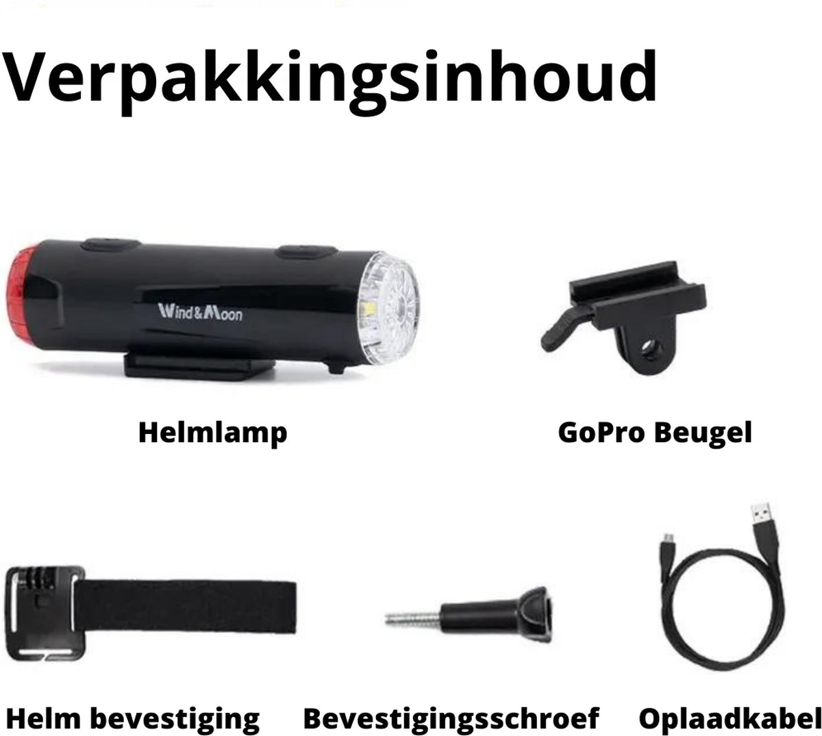 Lampe casque ou lampe frontale pour support GoPro - Éclairage de vélo -  Rechargeable 