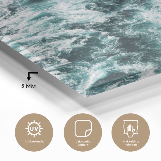 MuchoWow® Peinture sur verre 120x180 cm - Peinture sur verre acrylique - Mer - Blauw - Nature - Water - Photo sur verre - Peintures