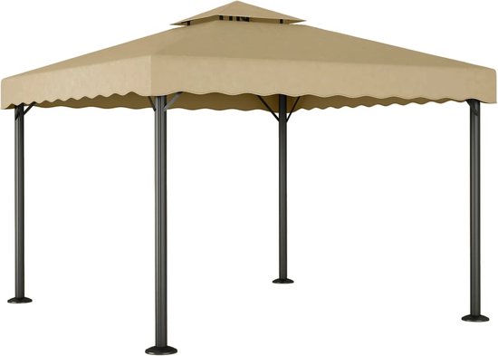 VidaXL Partytent inklapbaar met zijwanden 2x2 m taupe - Kantoormeubelen