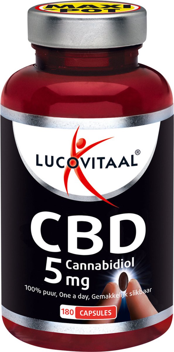 Goedkoopste Lucovitaal CBD 5 milligram Cannabidiol Voedingsupplement - 180 capsules