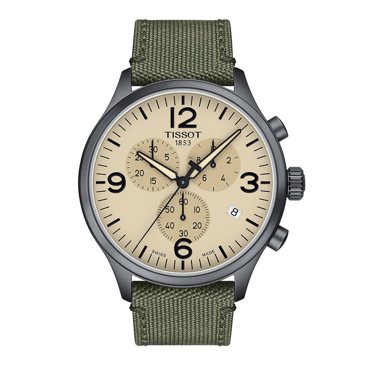 Tissot Chrono XL T1166173726700 Horloge - Textiel - Groen - Ø 45 mm
