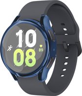 Strap-it TPU case - blauw bescherm hoesje geschikt voor Samsung Galaxy Watch 5 44mm - blauwe beschermhoes voor Galaxy Watch 5 44mm