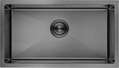 LOMAZOO Sierra RVS Spoelbak - Luxe & Functioneel - Gun Metal Finish - Inclusief Accessoires - 70 x 40 cm