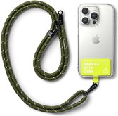 Ringke Holder Link Strap - Universeel Verstelbaar Telefoon Koord - Tarpaulin Groen - Khaki/Wit