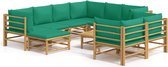 vidaXL-10-delige-Loungeset-met-kussens-bamboe-groen