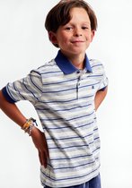 Ao76 Carter Striped Polo Polo's & T-shirts Jongens - Polo shirt - Blauw - Maat 116