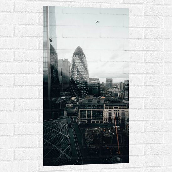 Muursticker - Uitzicht van een Stad - Verenigd Koninkrijk - 50x100 cm Foto op Muursticker