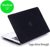 Lunso Geschikt voor MacBook 12 inch cover hoes - case - glanzend zwart