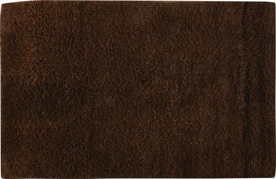 MSV Tapis de bain/tapis de bain - pour le sol - marron - 45 x 70 cm - polyester/coton