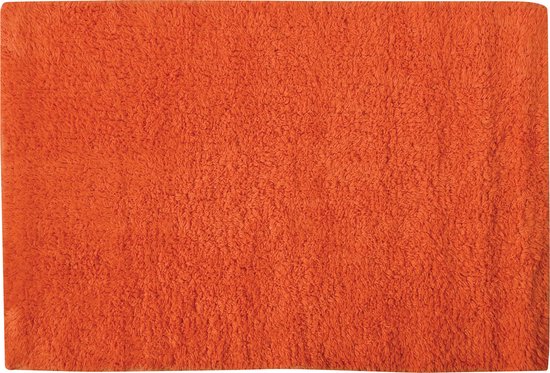 MSV Tapis de bain/tapis de bain - pour le sol - orange - 45 x 70 cm - polyester/coton