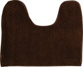 MSV WC/Badkamerkleed/badmat - voor op de vloer - bruin - 45 x 35 cm - polyester/katoen