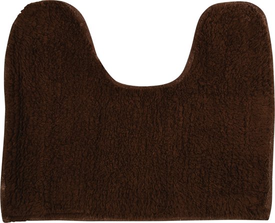 MSV WC/Badkamerkleed/badmat - voor op de vloer - bruin - 45 x 35 cm - polyester/katoen