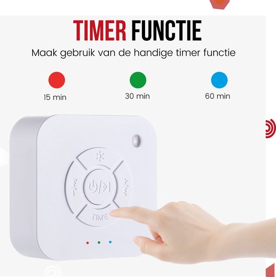 White Noise – White Noise Machine – White Noise Baby – Witte Ruis – Draadloos en Oplaadbaar Muziekdoosje