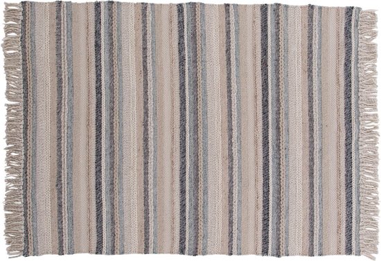 Gudha vloerkleed 300x200 cm wol beige, blauw.