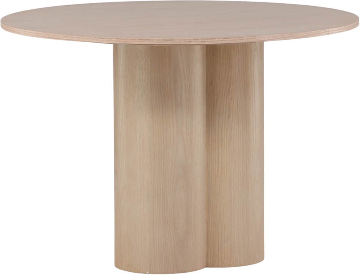 Olivia eetkamertafel Ø110cm whitewash.