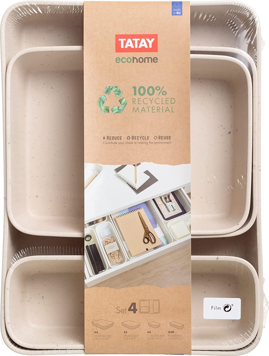 Tatay Baobab Badkamer Organizer 4 Eenheden Beige Slim