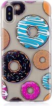 GadgetBay Donut hoesje gebak TPU case iPhone X XS - Kleurrijk Transparant