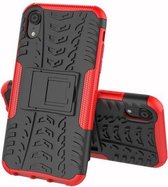 GadgetBay Hybride standaard case shockproof hoesje iPhone X XS - Rood