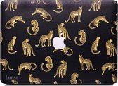 Lunso Geschikt voor MacBook Air 13 inch (2018-2019) cover hoes - case - Leopard Black