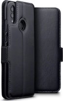 Qubits - lederen slim folio wallet hoes - Huawei P Smart (2019) - Zwart