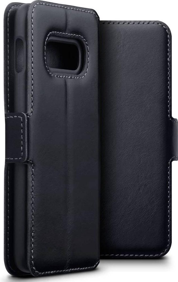 Qubits - lederen slim folio wallet hoes - Samsung Galaxy S10e - Zwart