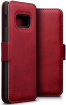 Qubits - lederen slim folio wallet hoes - Geschikt voor Samsung Galaxy S10e - Rood