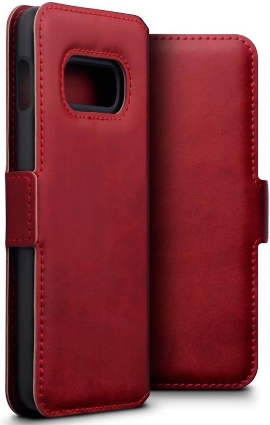 Qubits - lederen slim folio wallet hoes - Geschikt voor Samsung Galaxy S10e - Rood