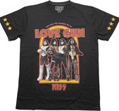 Kiss - Love Gun Stars Heren T-shirt - 2XL - Zwart