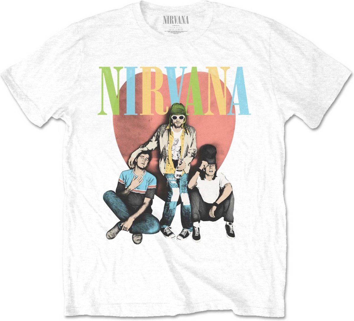 Nirvana - Trapper Hat Heren T-shirt - M - Wit