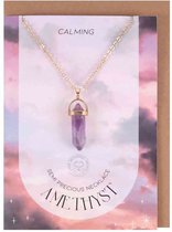 Something Different - Amethyst Crystal Necklace Wenskaart - Multicolours