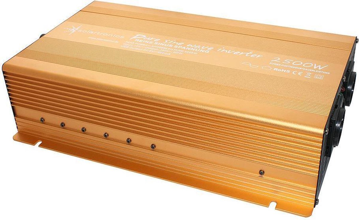 12V naar 230V Zuivere Sinus Spanningsomvormer - 2500W - Goud