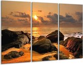 Peinture sur verre Sunset | Jaune, gris | 120x80cm 3 Liège | Tirage photo sur verre |  F001044